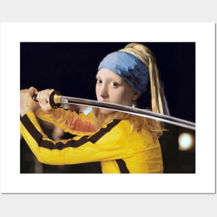 Girl with a Pearl Earring by Vermer and Beatrix Kiddo from Kill Bill Posters and Art